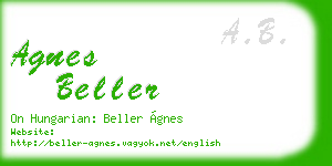 agnes beller business card